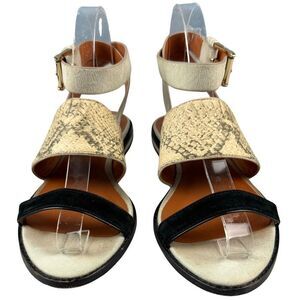 Rebecca Minkoff Vero Cuoio Multicolor Animal Print Ankle‎ Wrap Sandals Size 7M